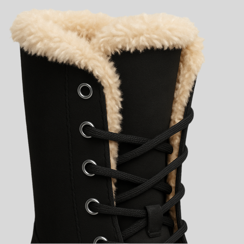 Velvet Lining Fur Plush Boots - Sailuc