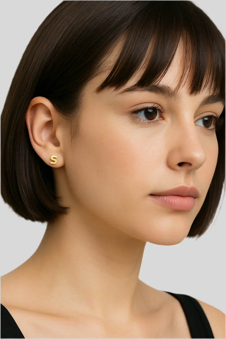 S Stud Earring - Sailuc
