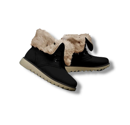 Women Velvet Lining Fur Plush Boots - Sailuc