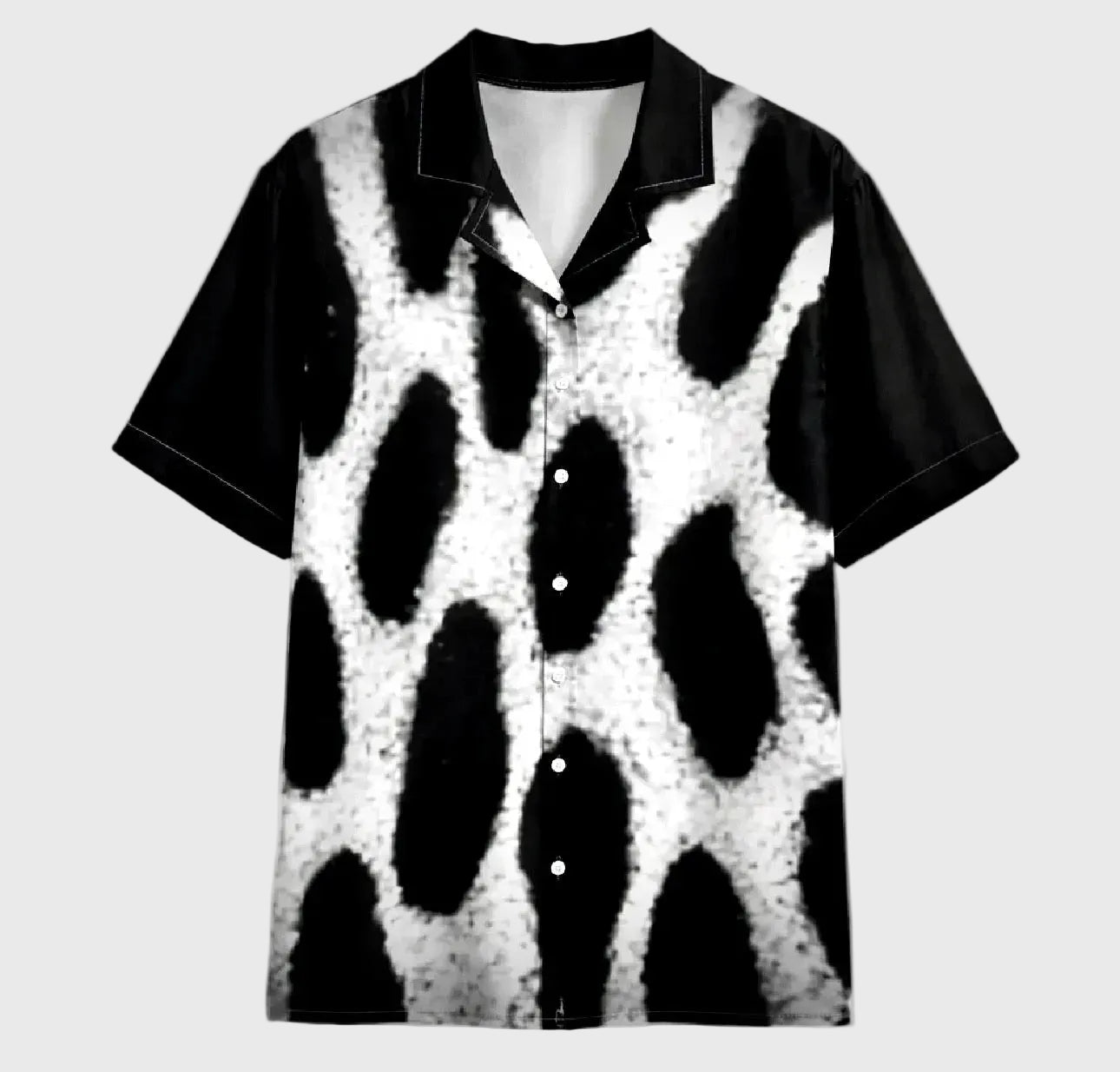 leopard patterned shirt on a gray background