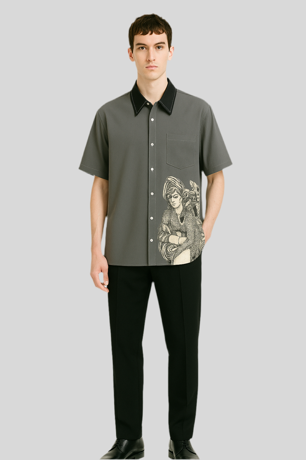 Rayon Button-up Shirt
