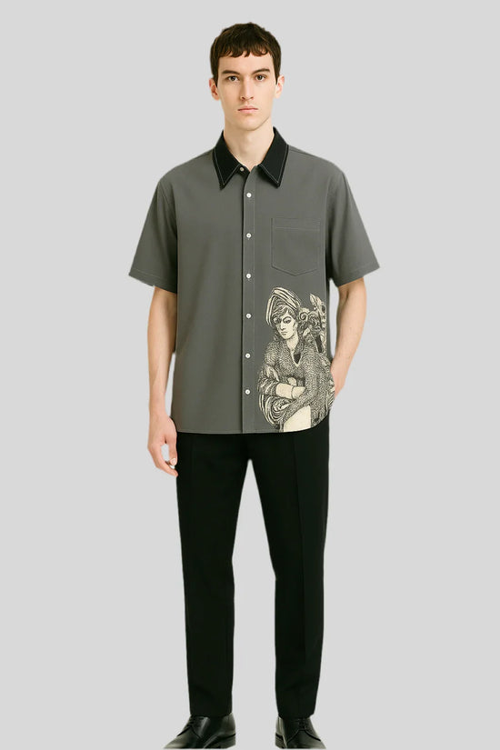 Rayon Button-up Shirt - Sailuc