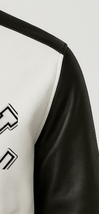 Classic Varsity Jacket – Black & White Leather Sleeve Edition