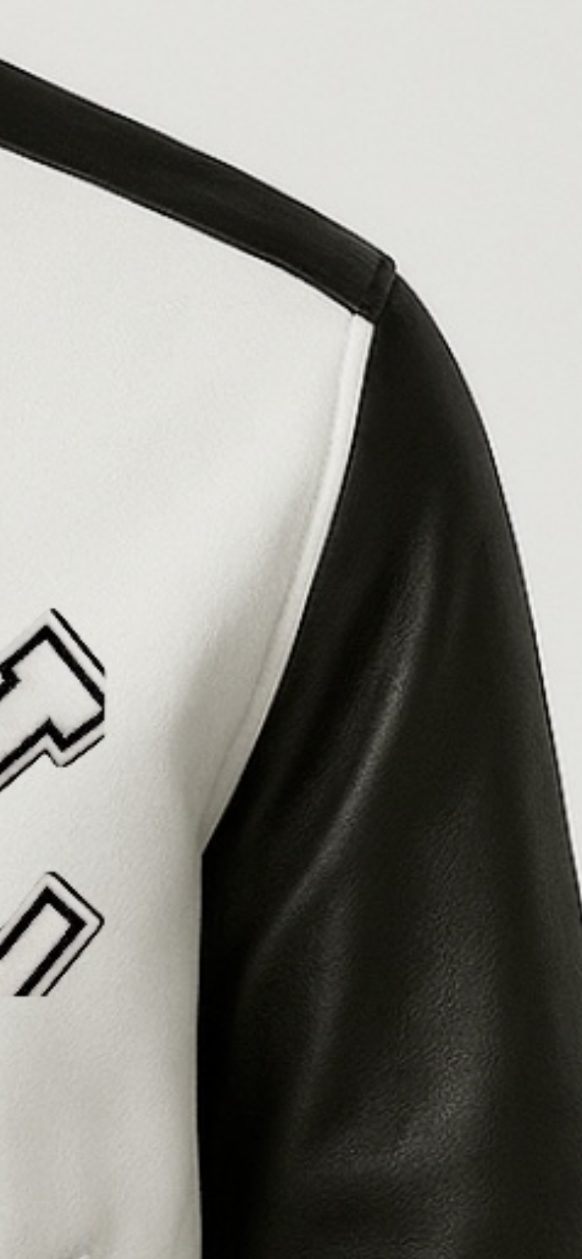 Classic Varsity Jacket – Black & White Leather Sleeve Edition
