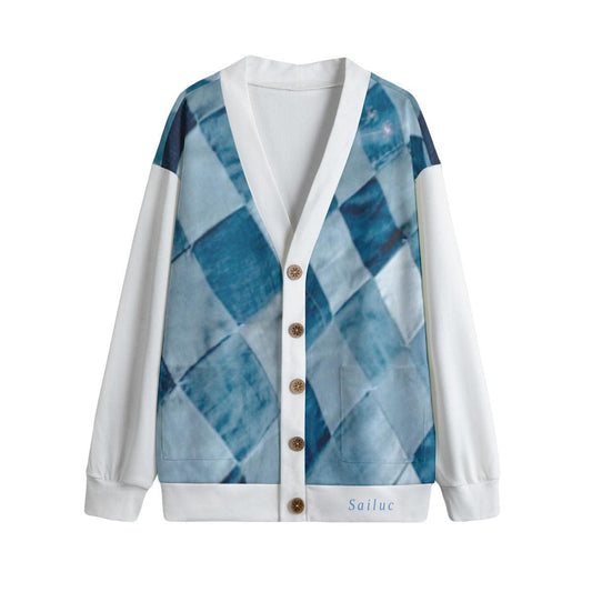 Polyester-Fleess Patch Cardigan - Sailuc