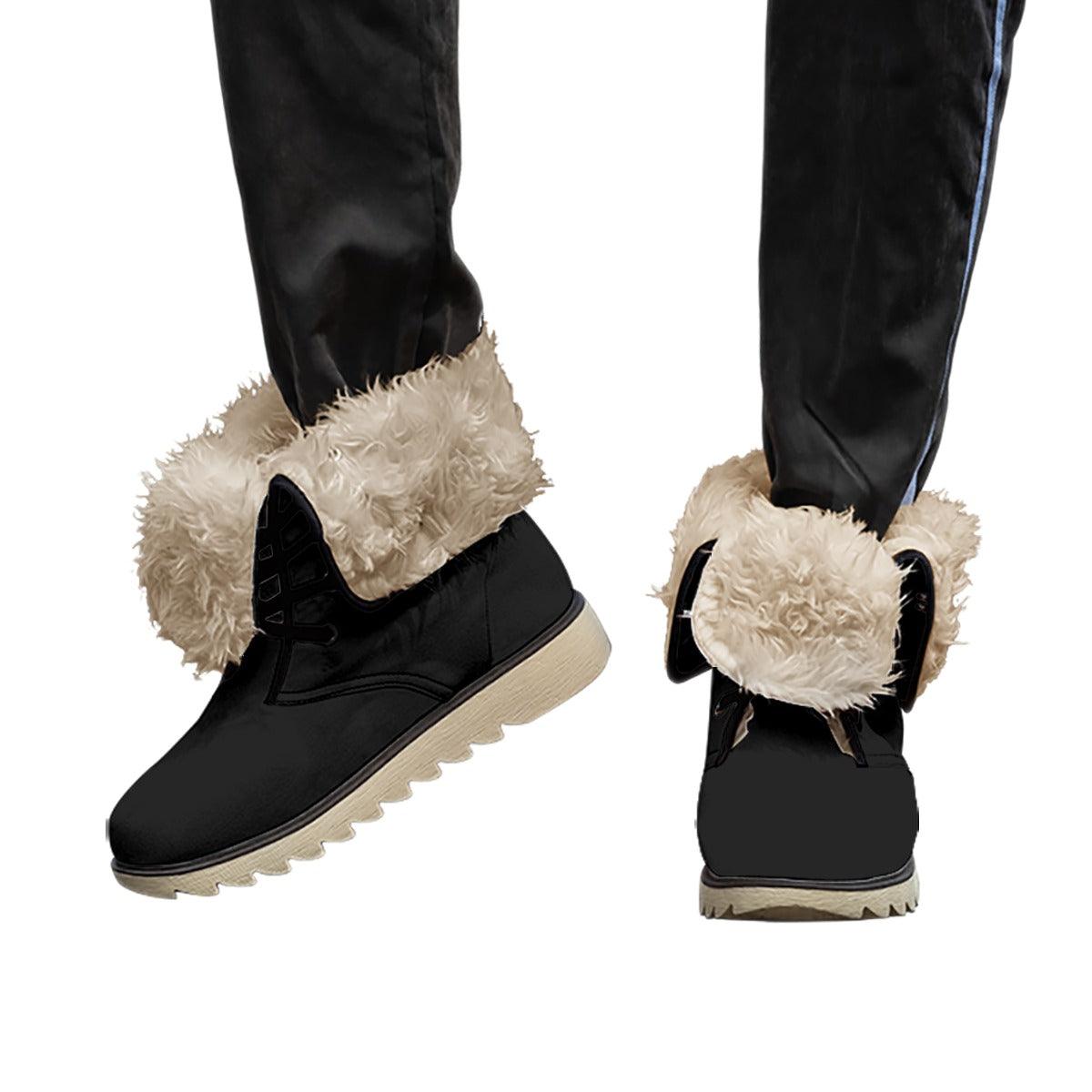 Women Velvet Lining Fur Plush Boots - Sailuc