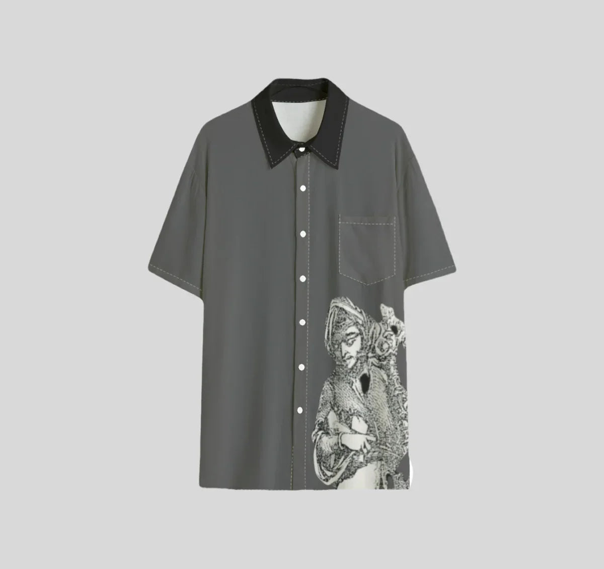 Rayon Button-up Shirt - Sailuc