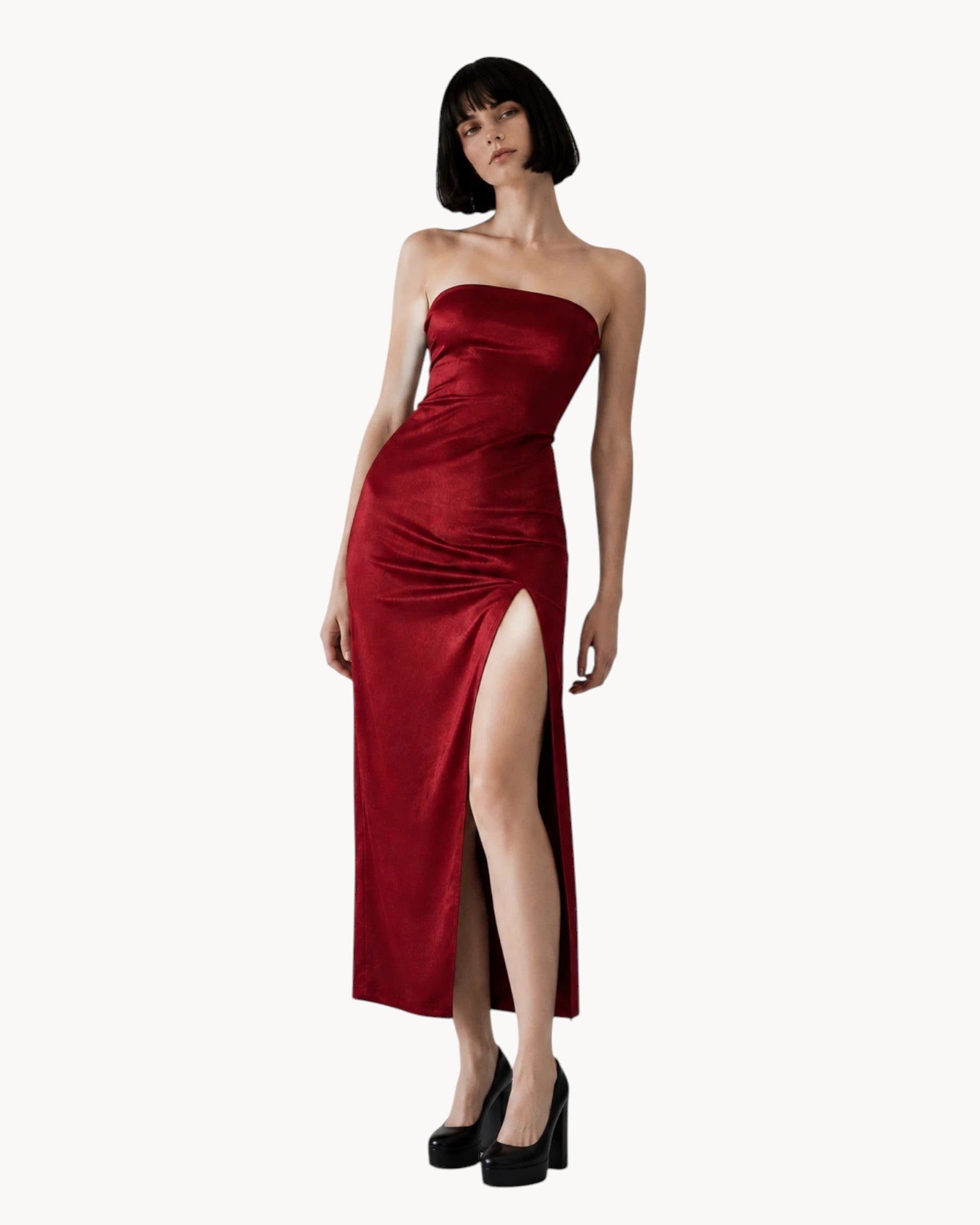Wine Tube Top Dress