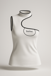 Halter Sleeveless Asymmetrical Tank Top - Sailuc