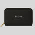 Sailuc black luxury zip wallet with gold zipper, modern minimalist accessory