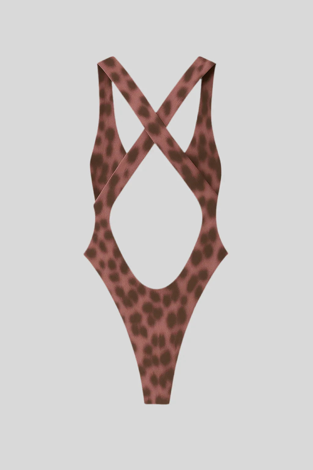Hollowed-Out One-Piece Leopard Swimsuit - Sailuc