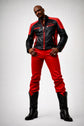 Collar Block Leather Jacket - Sailuc