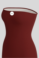 Wine Side Split Tube Top Dress - Sailuc