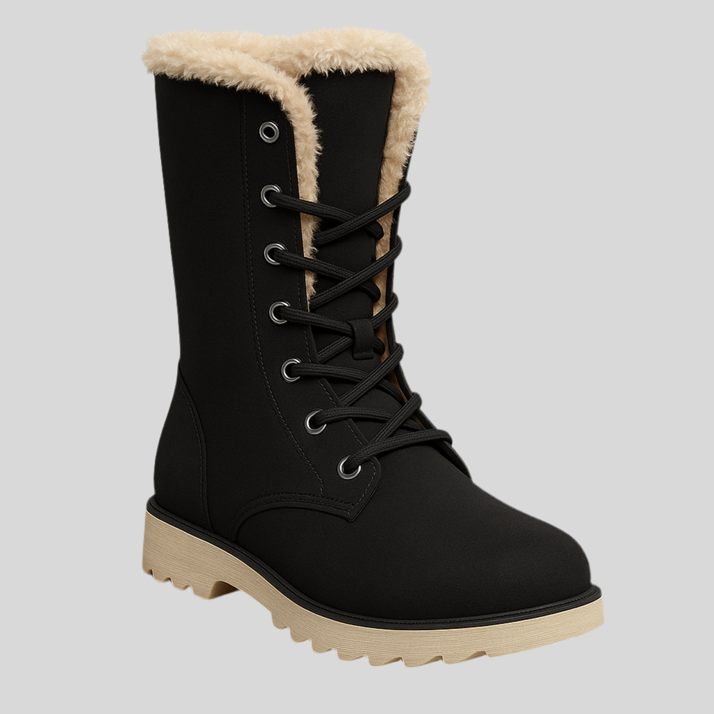 Velvet Lining Fur Plush Boots - Sailuc