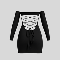 Midnight Lace-up Dress - Sailuc