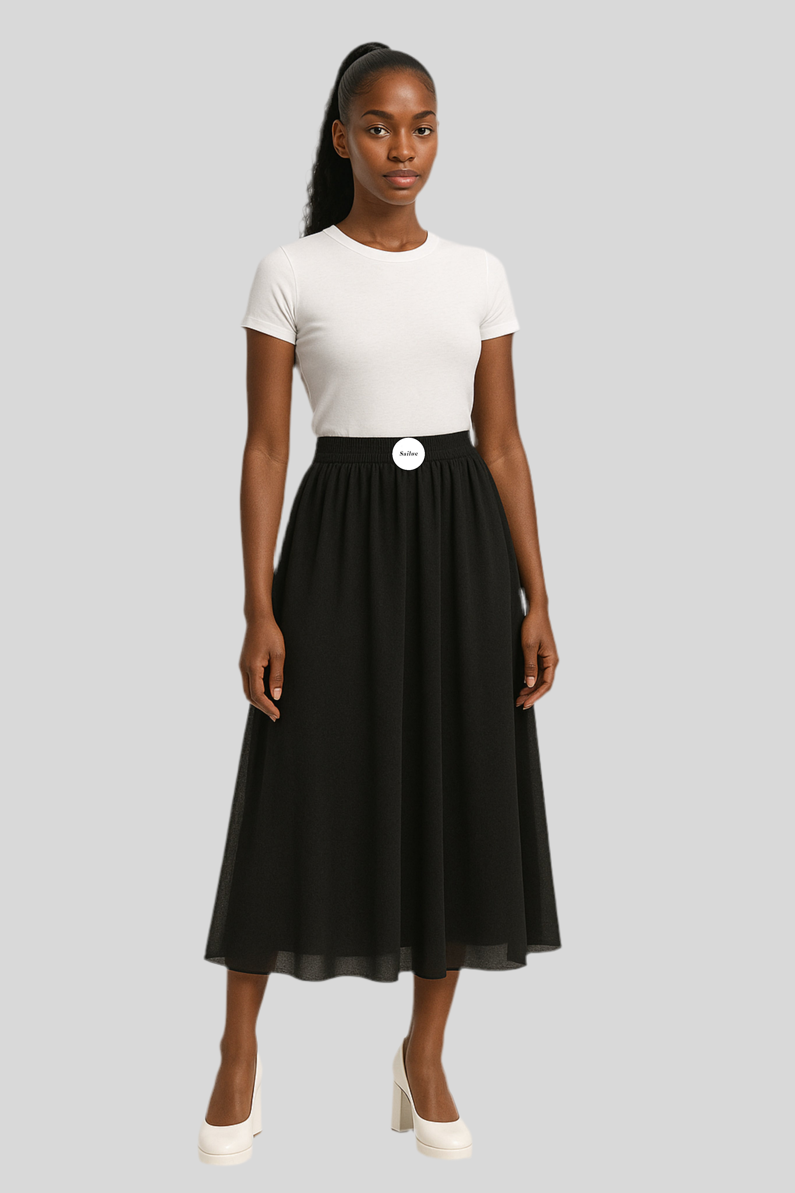 Long Section Chiffon Skirt