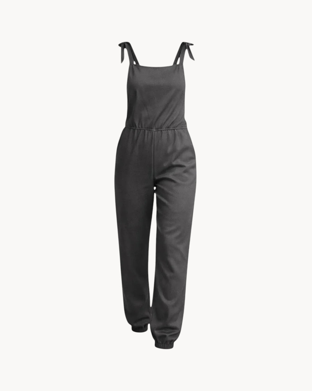 Gray jumpsuit on a gray background