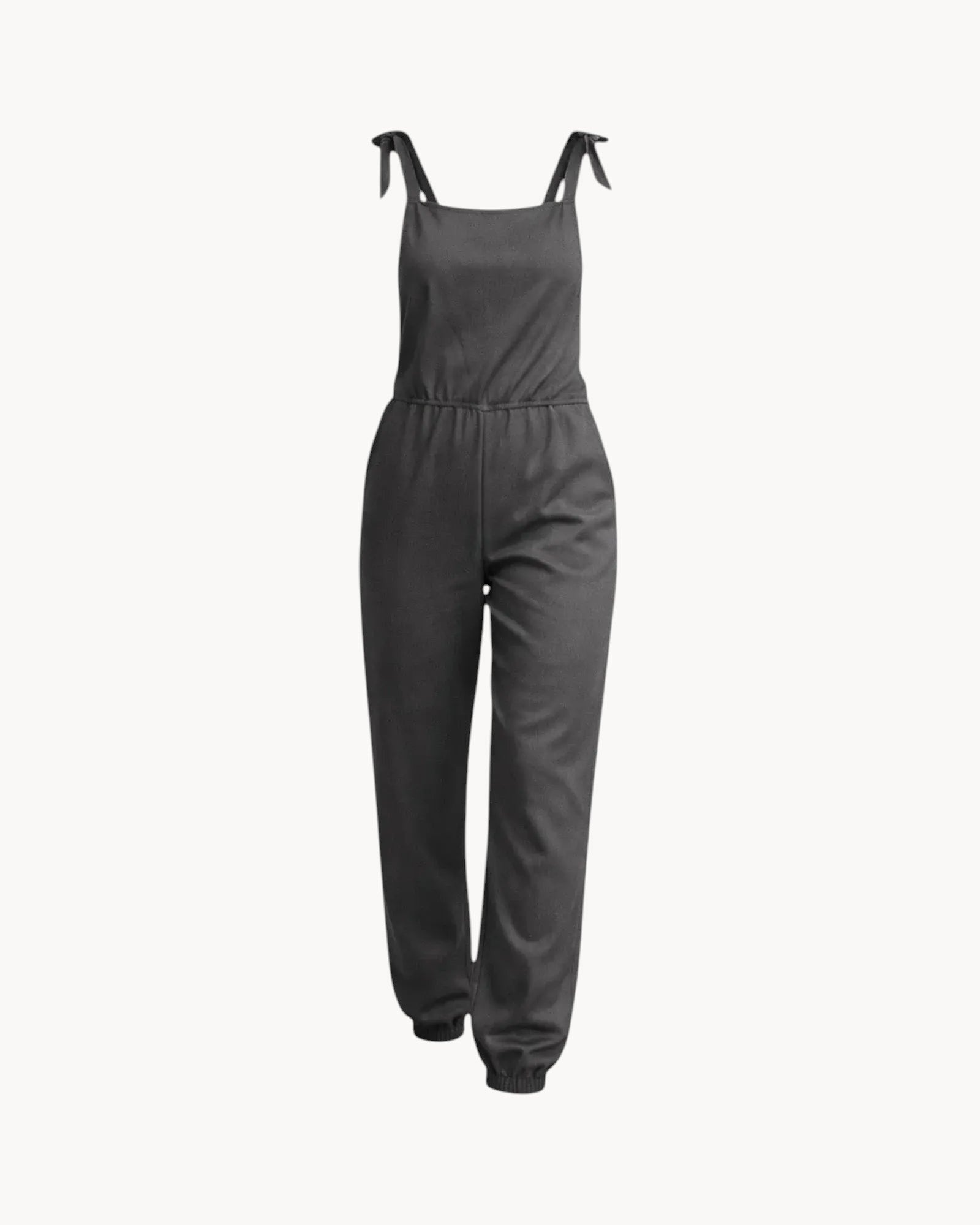 Gray jumpsuit on a gray background
