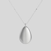 Sailuc luxury silver teardrop pendant necklace on delicate chain, minimalist fine jewelry