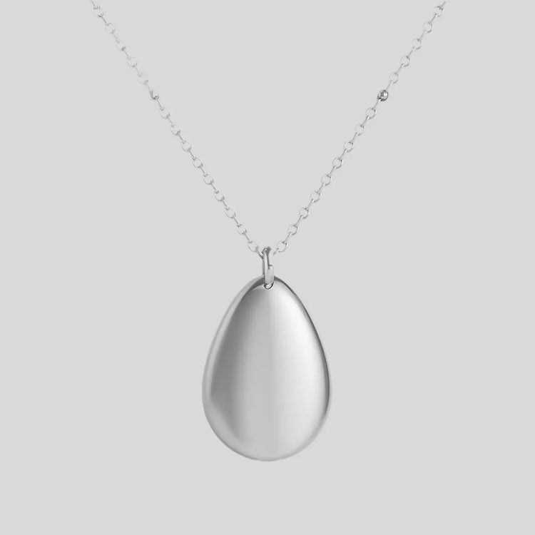 Sailuc luxury silver teardrop pendant necklace on delicate chain, minimalist fine jewelry