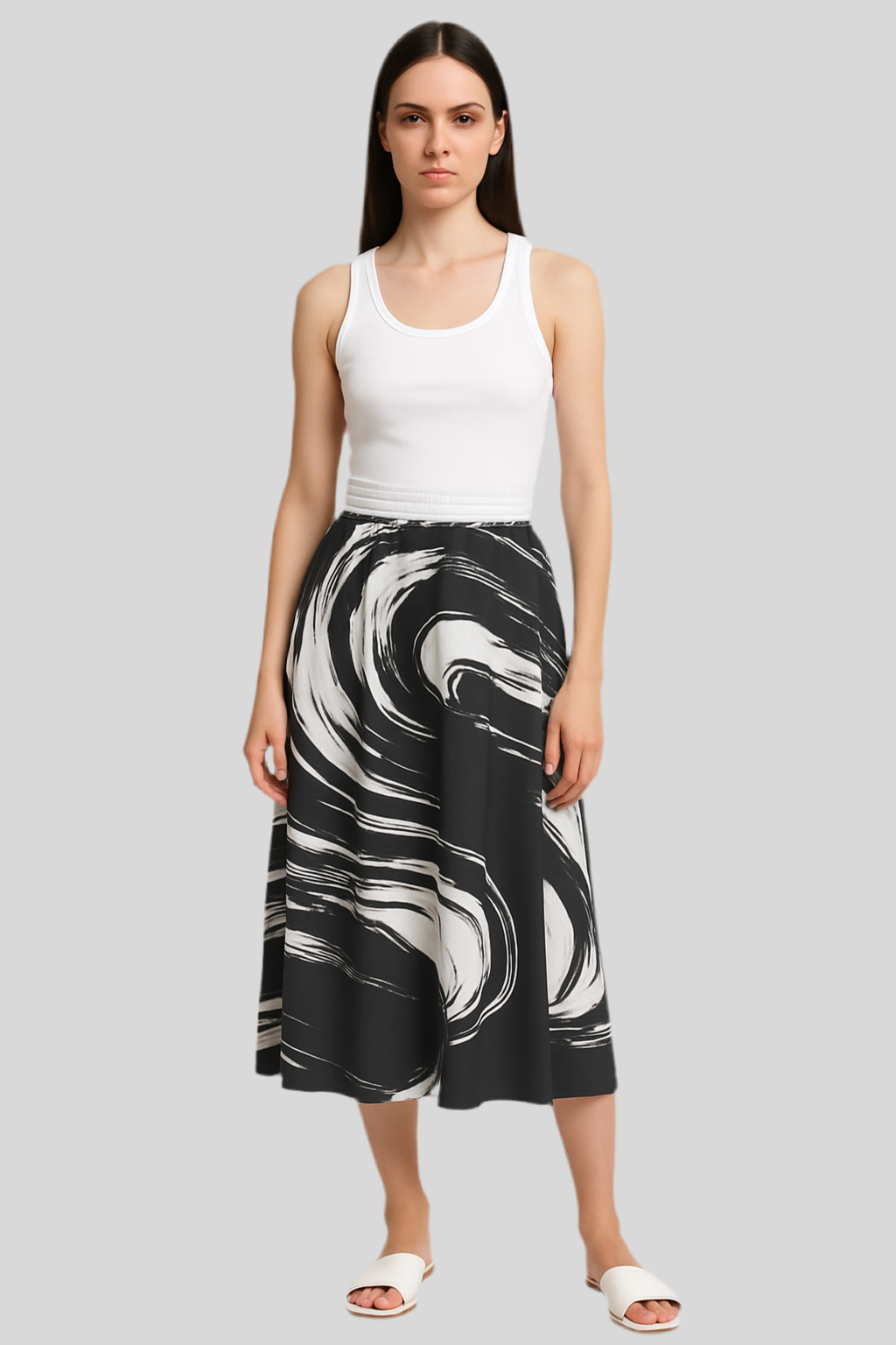 Swirl Maxi Chiffon Skirt