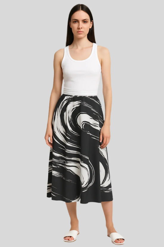 Swirl Maxi Chiffon Skirt - Sailuc