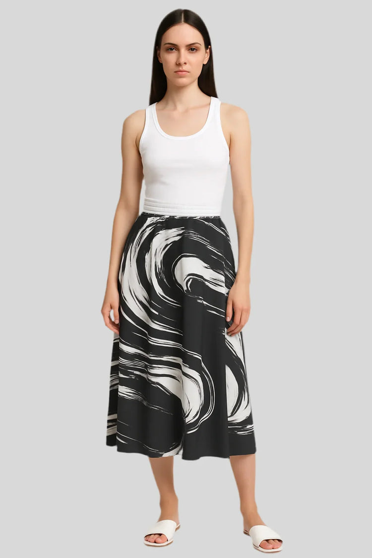 Swirl Maxi Chiffon Skirt - Sailuc