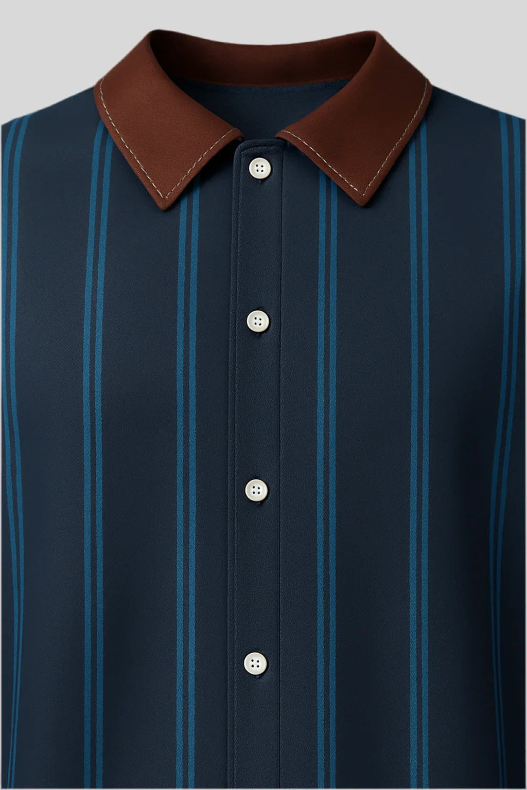 Pin-stripe Short Sleeved Shirt - Sailuc