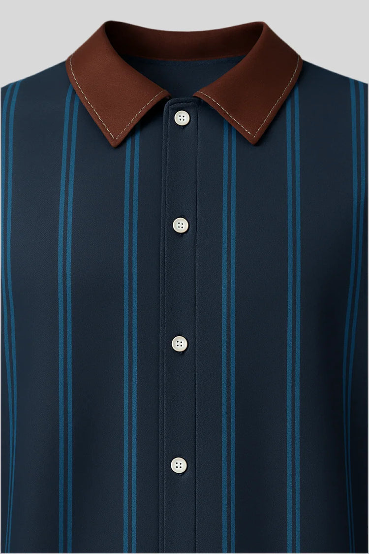Pin-stripe Short Sleeved Shirt - Sailuc