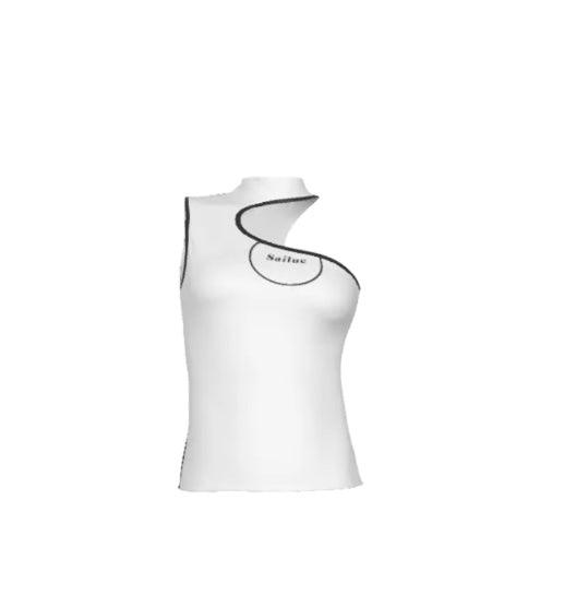 Halter Sleeveless Asymmetrical Tank Top - Sailuc