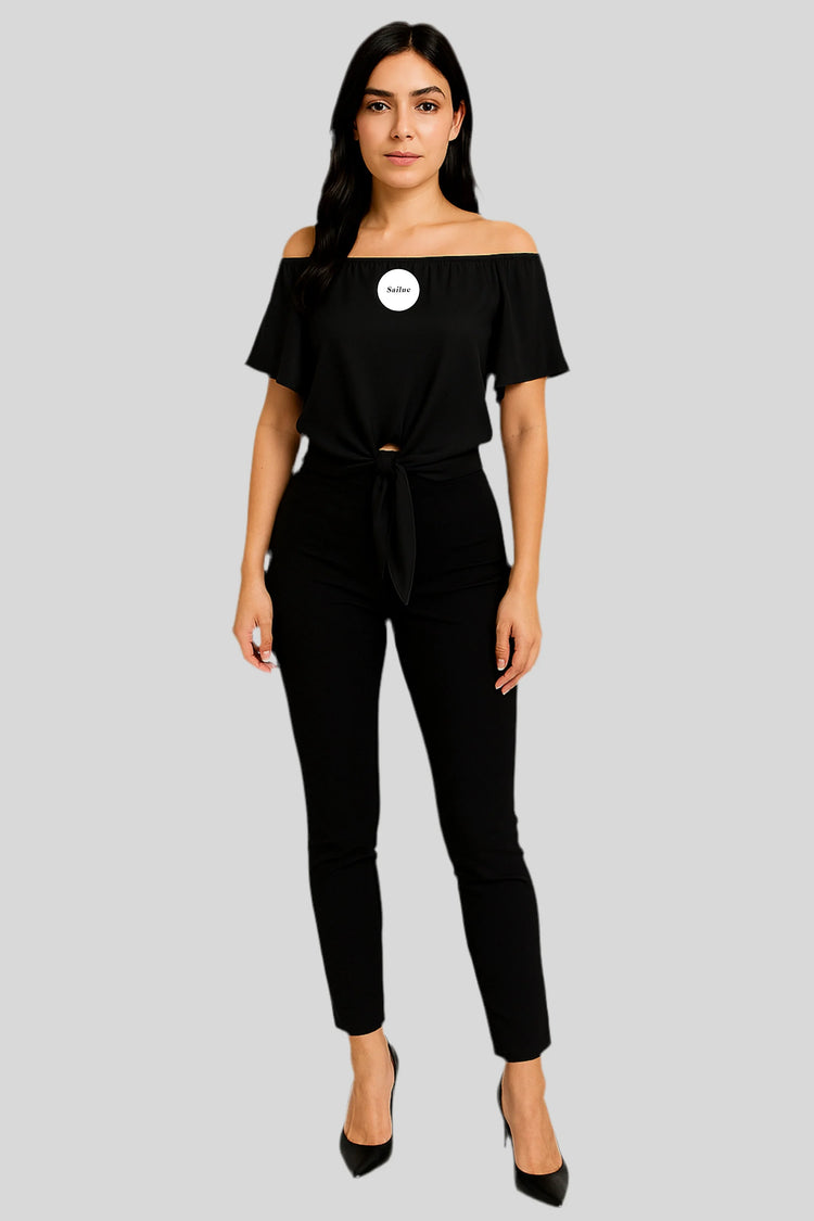 Tied Short Sleeves T-shirt - Sailuc