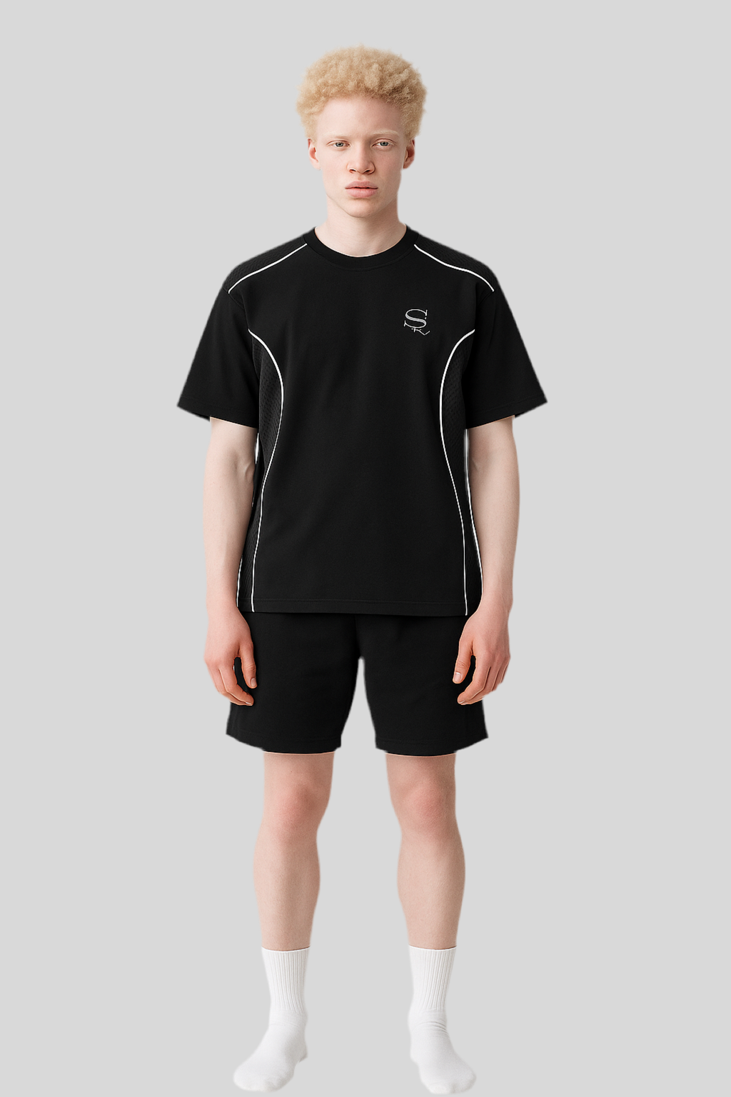 Contrast Piped Panel T-Shirt