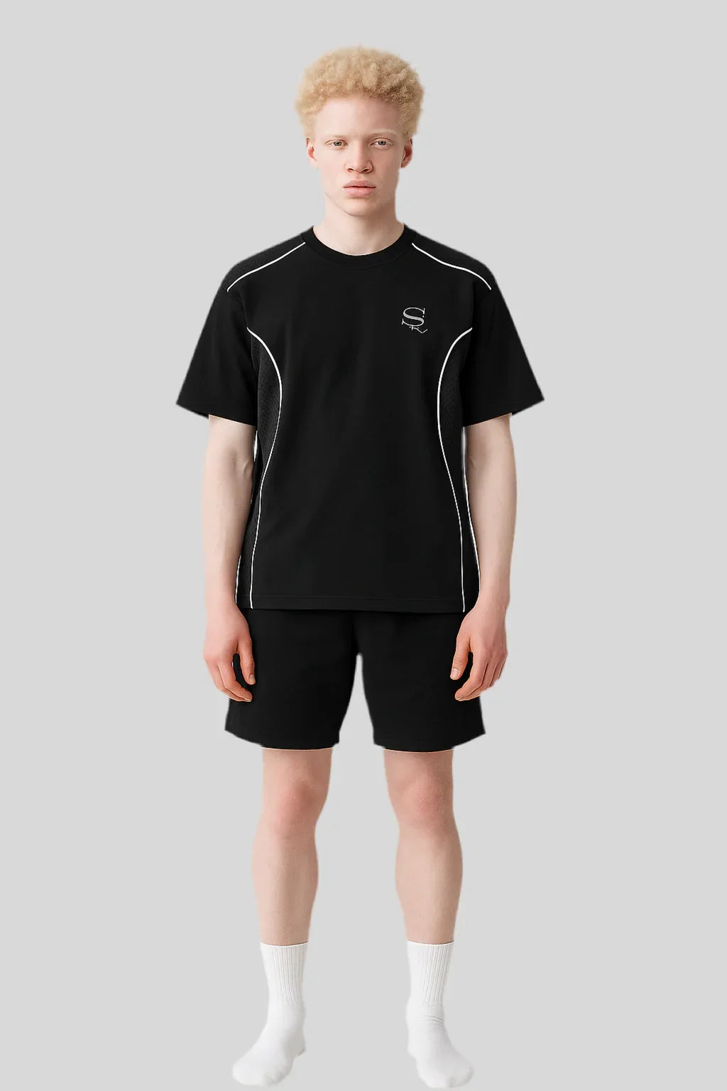 Contrast Piped Panel T-Shirt - Sailuc