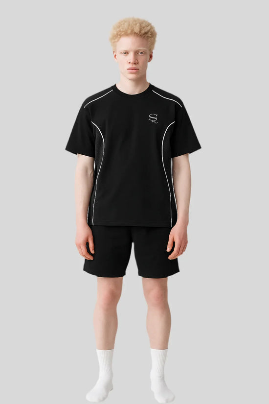 Contrast Piped Panel T-Shirt - Sailuc