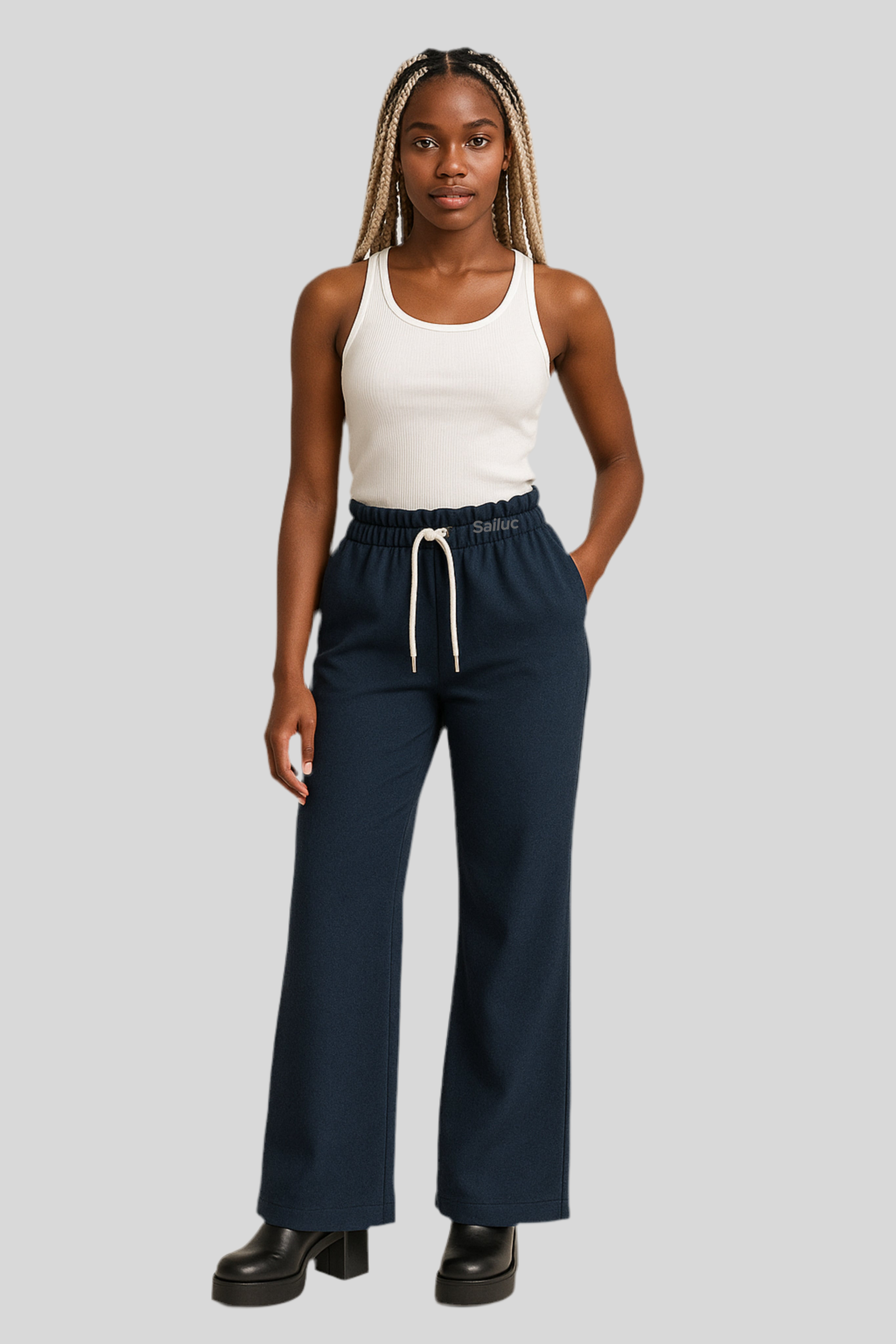Washed Fungus Edge Flare Pants