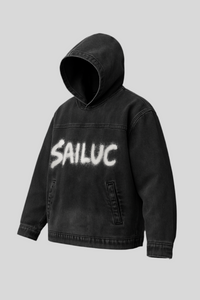 Oversize Denim Hoodie - Sailuc
