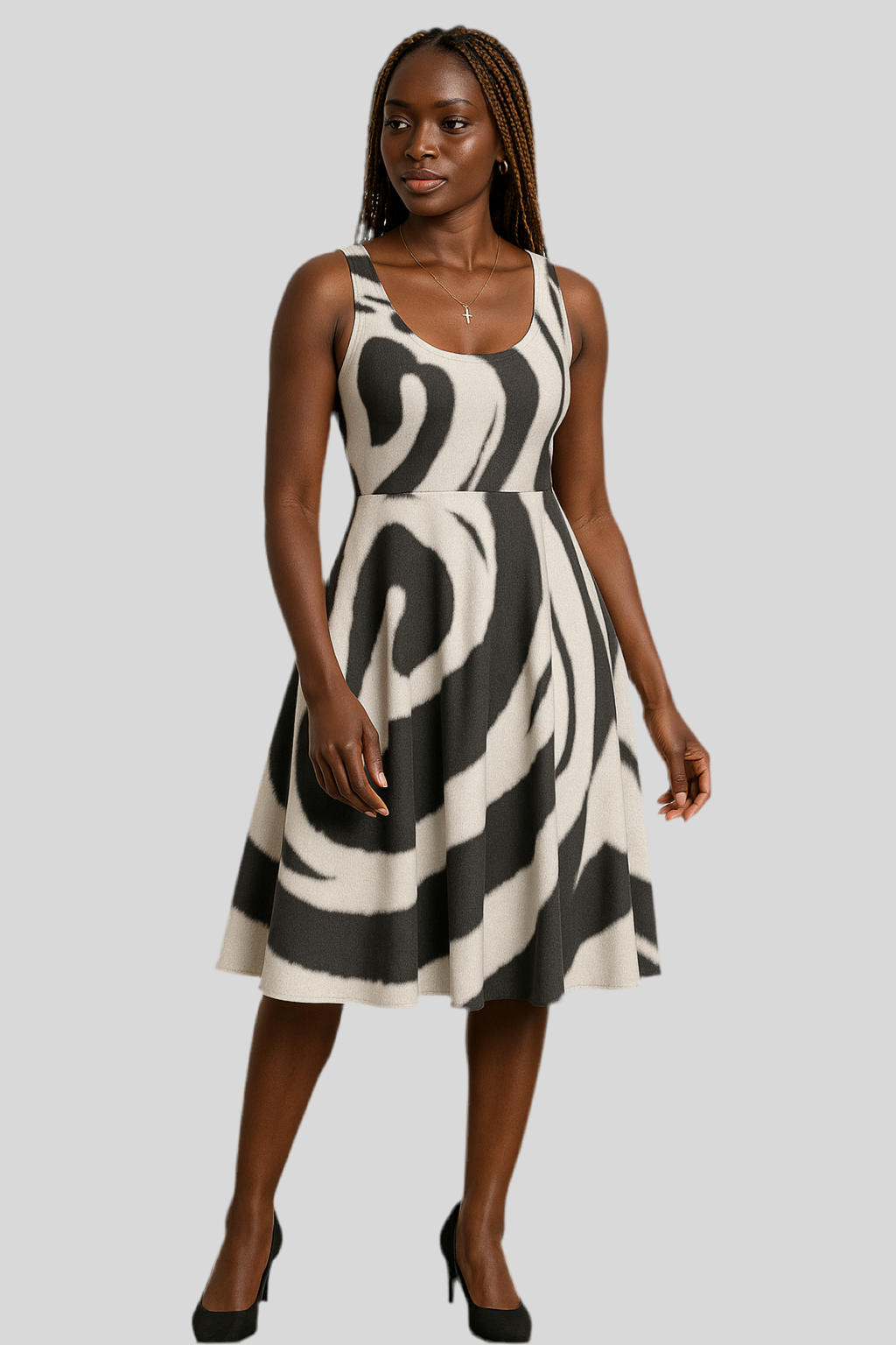 Optical Sleeveless Dress