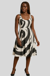 Optical Sleeveless Dress - Sailuc