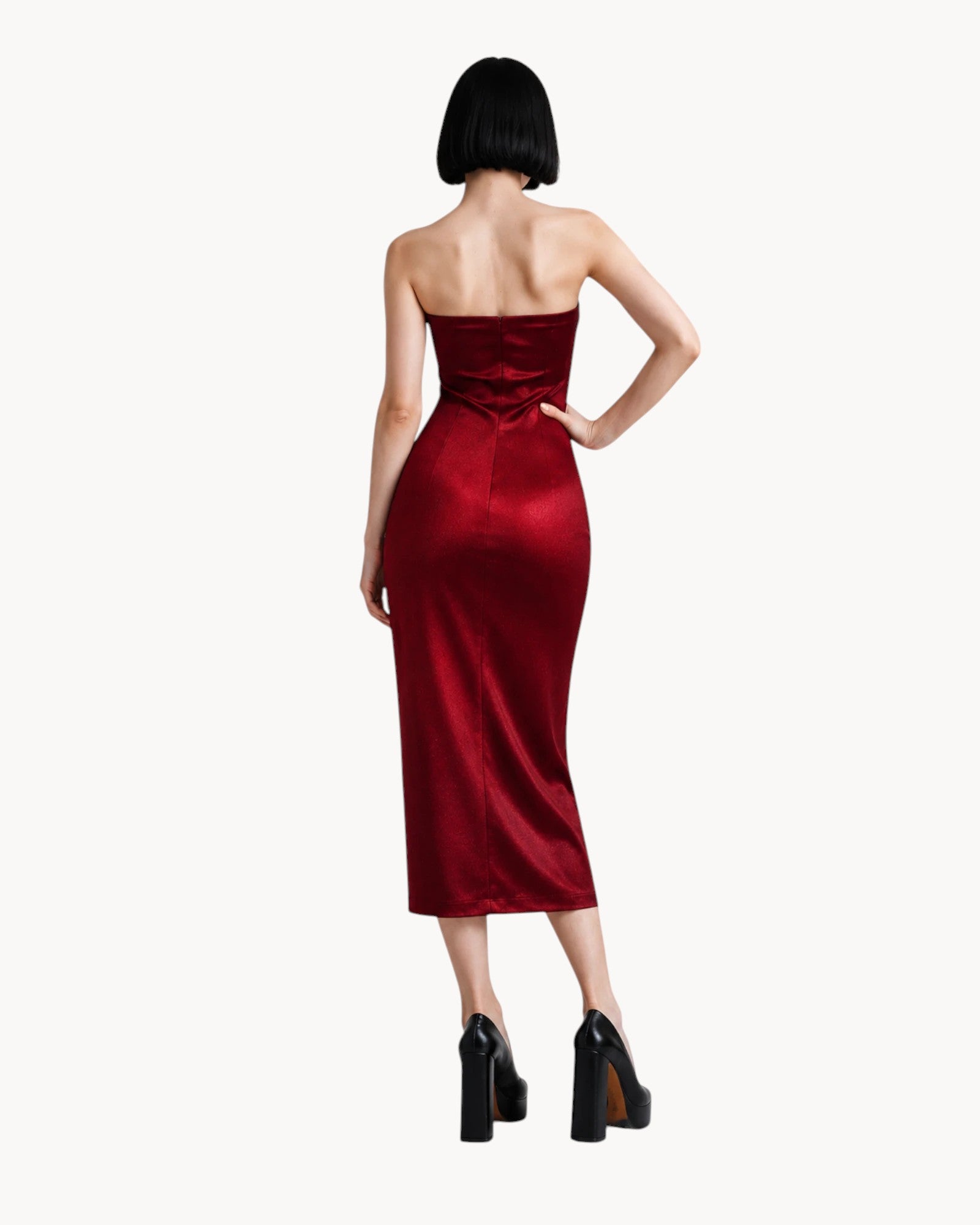 Wine Tube Top Dress