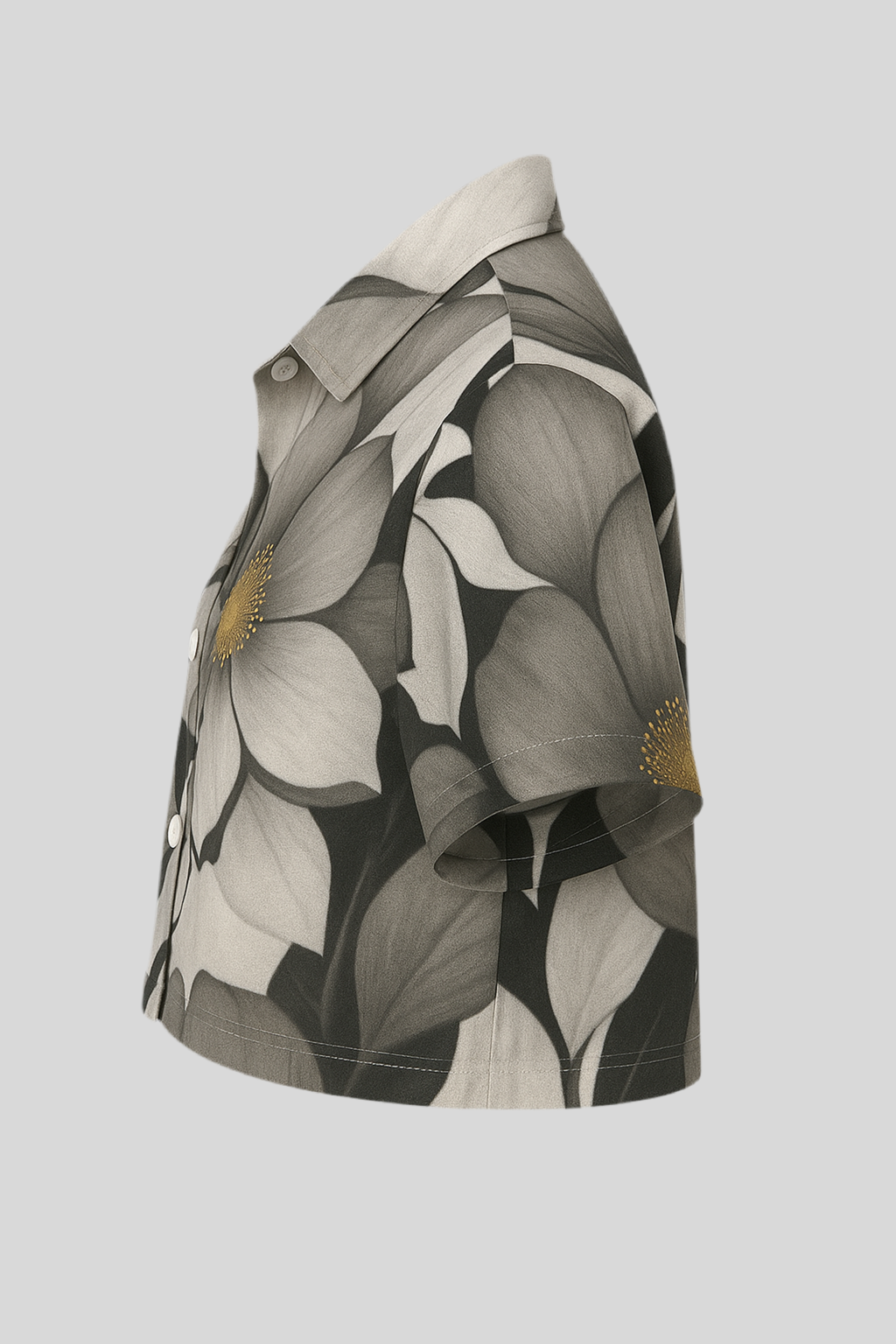 Dark Floral Hawaiian Cropped Shirt - Sailuc
