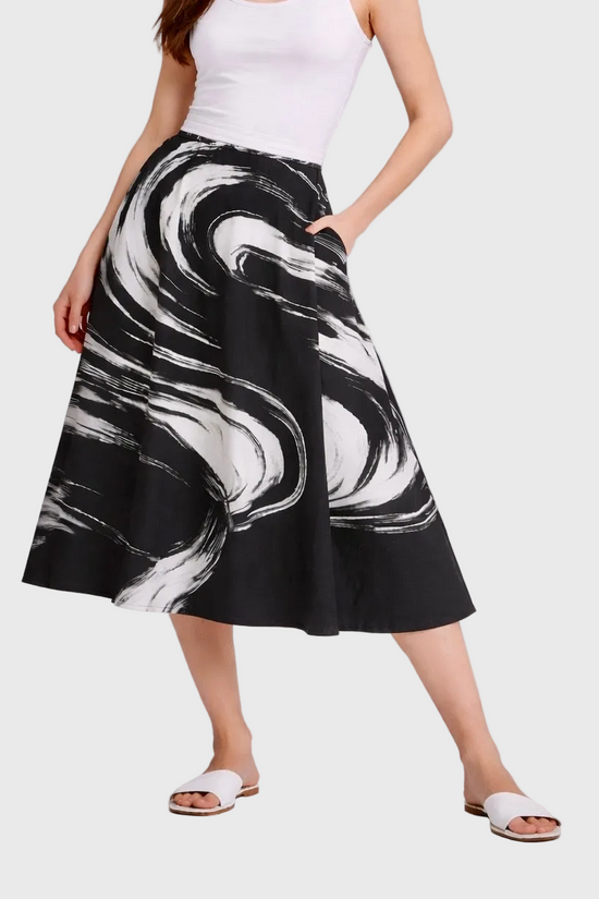 Swirl Maxi Chiffon Skirt - Sailuc