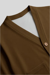 V-neck Knitted Fleece Cardigan - Sailuc