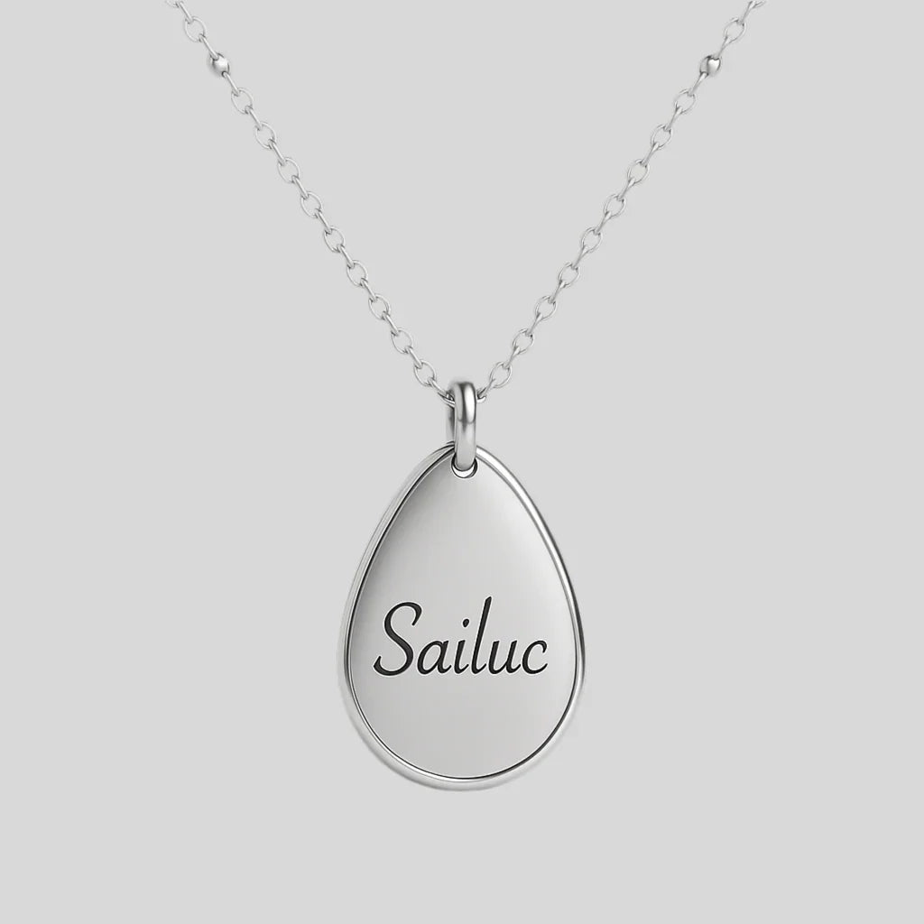 Sailuc luxury silver teardrop pendant necklace on delicate chain for modern style