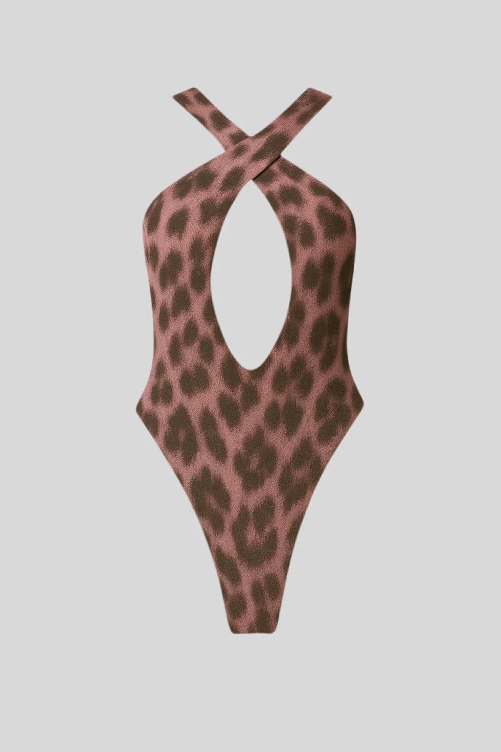 Hollowed-Out One-Piece Leopard Swimsuit - Sailuc