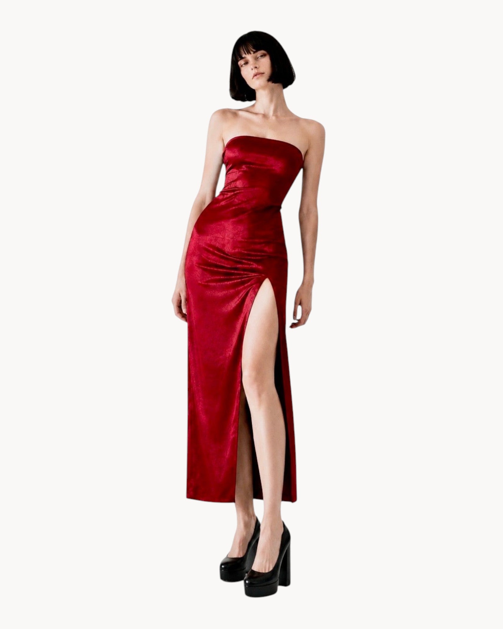 Wine Tube Top Dress