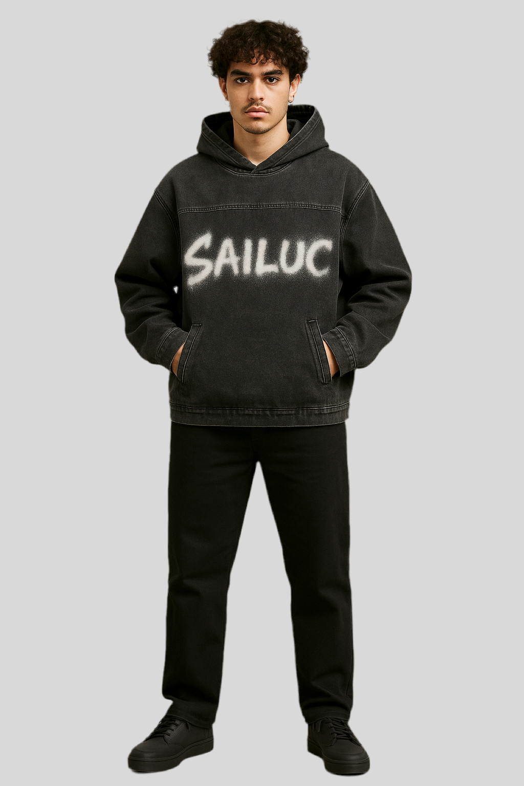 Oversize Denim Hoodie