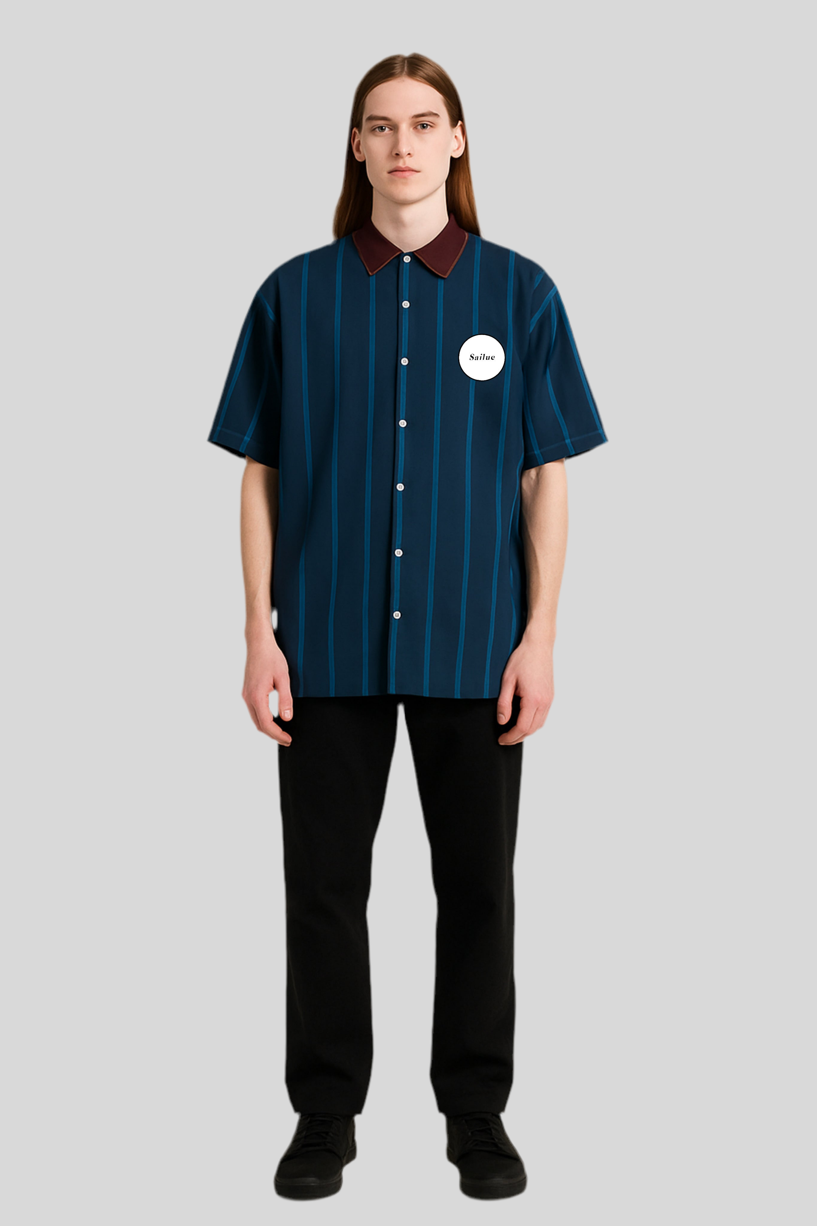 Pin-stripe Short Sleeved Shirt