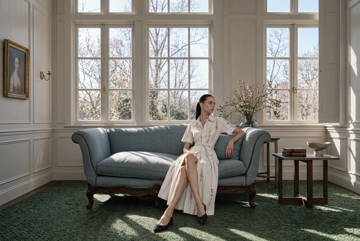 Expanded editorial image with a seamless room background