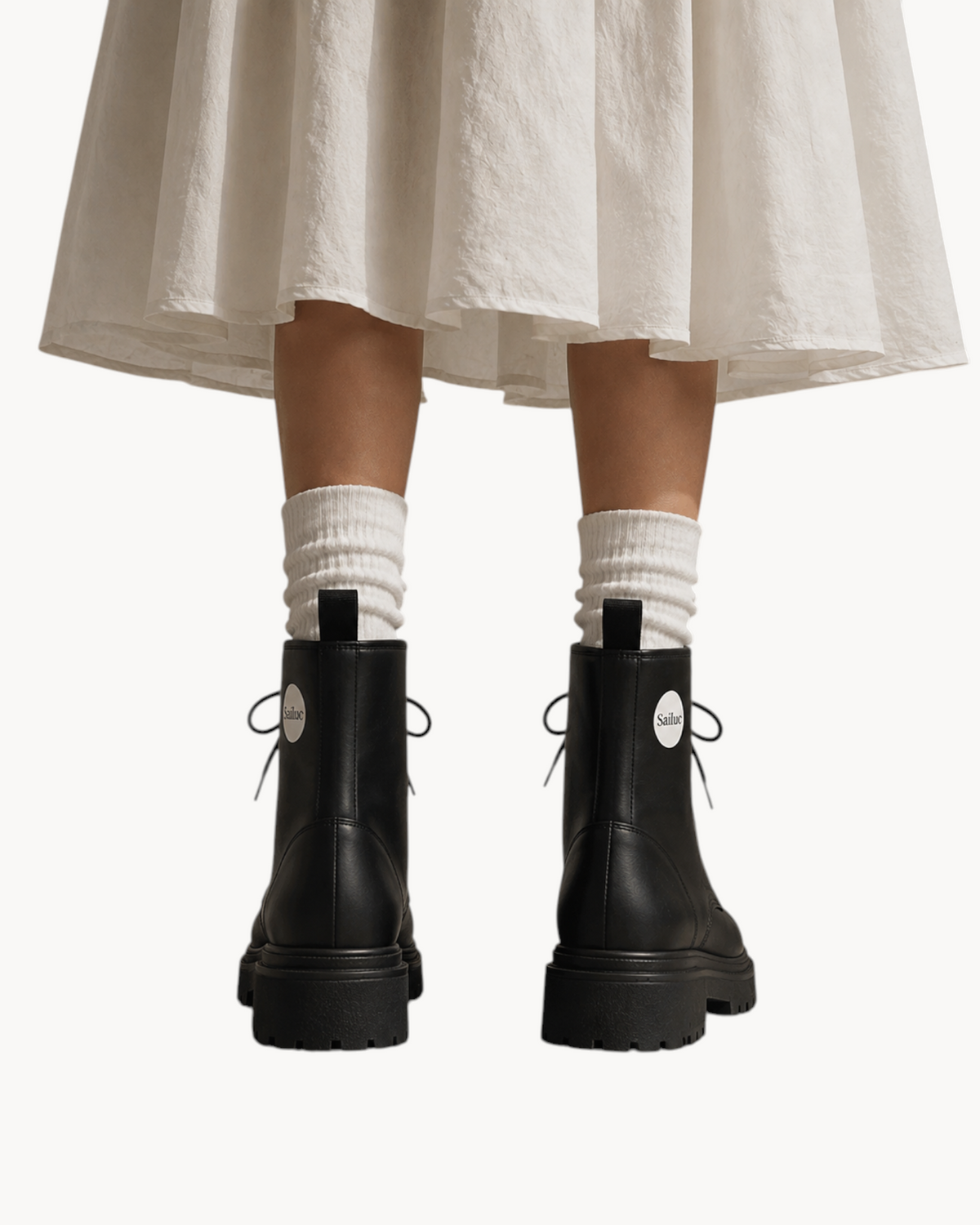 Sailuc Terrain Boots in black technical PU with a structured ankle-height silhouette and durable lug sole
